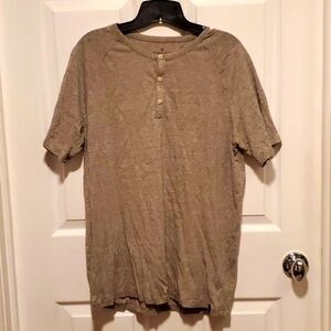 American Eagle Outfitters Classic Fit Men's Gray Seriously Soft Henley - Large
